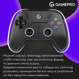 Геймпад GamePro GPS20BDOC 2.4G/BT 5.1/USB бездротовий із зарядною станцією Switch/PS/PC/iOS/Android RGB Black (GPS20BDOC) - мініатюра 15