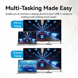 Кабель Vention USB-C to DP 4K@60Hz HD Cable 1.5m Black (CRJBG) - мініатюра 5