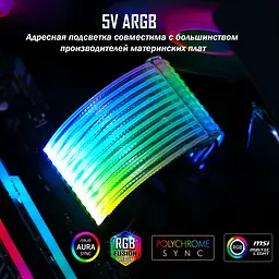 Модінг Zezzio 24pin c RGB подсветкой (24pin Extension power cable) - мініатюра 3