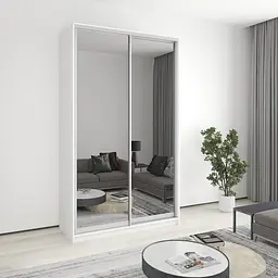 Шафа-купе дводверна MebelStar Стандарт AL 2 Дзеркала 140x45x240 см Аляска білий (MBS-3793)