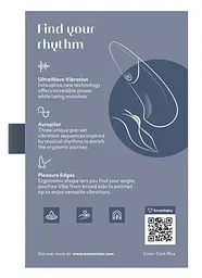 Мінівібратор Womanizer Vibe Dark Blue, 3 авторежими + 10 рівнів інтенсивності - мініатюра 9