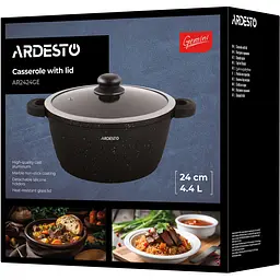Каструля зі скляною кришкою Ardesto Gemini Anzio 4.4 чорний (AR2424GE) - мініатюра 8