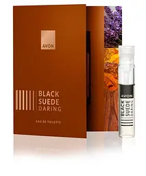 Листівка з пробним зразком Avon туалетна вода Black Suede Daring для Нього, 0,6 мл (158511618)
