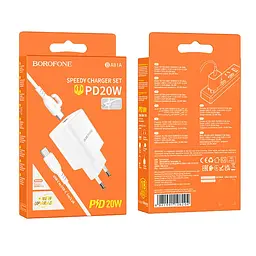 МЗП Borofone BA81A PD20W (1USB-C) + Type-C to Type-C White - мініатюра 5