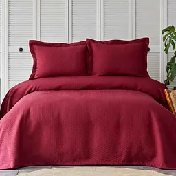 Покривало з наволочкой Karaca Home - Charm bold bordo бордовий 160x240 полуторний - мініатюра 2