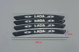 Емблема обода колеса Lada 4 шт Алюміній наклейка на диски на скотчі Чорні - мініатюра 2