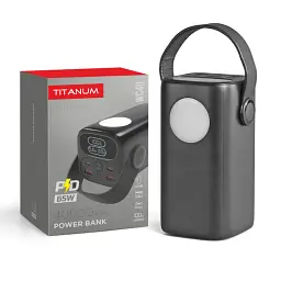 Повербанк 40000mAh TITANUM WC40 PD65W Black Power Bank