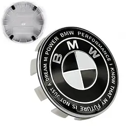 Ковпачки на титани BMW M-Power 68/65 мм Чорні 1 шт (3613 6783536)