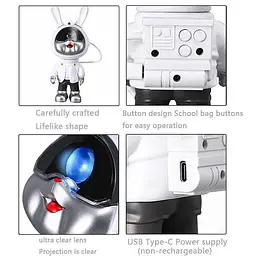 Нічник-проектор зоряного неба GALAXY NIGHTLIGHT PROJECTOR Світильник Заєць-космонавт з пультом 8 режимів - мініатюра 6