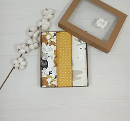 Пелюшки дитячі a.l.babybox Горох 50х80 см 3 шт. Біло-гірчичний (NA 18169589)