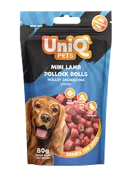 Ласощі для собак UniQ PETS Міні рулети з баранини та тріски 80 г