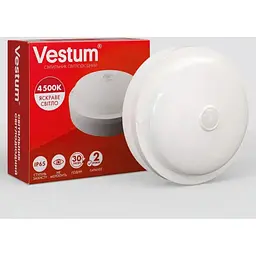 Світлодіодний круглий світильник ЖКГ Vestum 18W 4500K 220V з датчиком руху 1-VS-7108