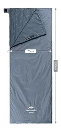 Спальник Naturehike Summer LW180 (NH21MSD09) +15°C - лівий - 190см - сіро-синій - мініатюра 2