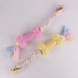 Жувальна іграшка для собак Derby Ribbed bone with cotton rope - мініатюра 4