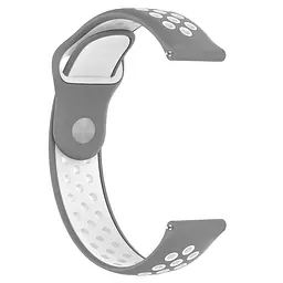 Ремінець BeWatch sport-style для Xiaomi Amazfit Stratos Сіро-Білий (1020142.2) - мініатюра 3