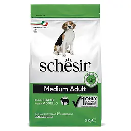 Сухий монопротеїновий корм Schesir Dog Medium Adult Lamb Шезір для дорослих собак середніх порід з ягням 3 кг (ШСВСЯ3)