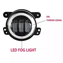 Протитуманні LED Фари круглі / Лінза з ДХО та поворотом / D87мм / 10-30V / 15W / 7000K / 2 шт. - мініатюра 6