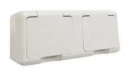 Розетка подвійна із заземленням і кришкою накладна Lumano AQUA 16А IP54 (18130)