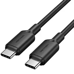 Кабель USB 2.0 Type-C M-M, 1.0 м 60W Чорний Nickel-Plated Vention