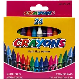 Набір воскових кольорових олівців Crayons 8496-24B 24 кольори