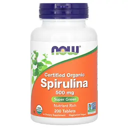 Сертифікована Органічна Спіруліна Org Spirulina 500 мг - 200 таблеток