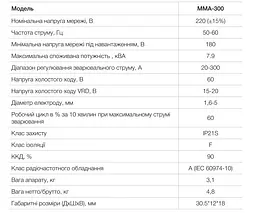 Зварювальний апарат інверторний Apro MMA-300 5 мм + набір кабелів 30412 - мініатюра 10