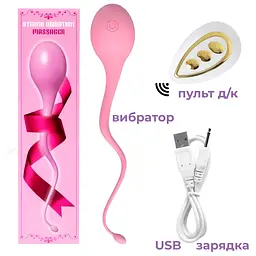Вагінальне яйце Passion силіконове на пульті від USB з хвостиком (4821002029518) - мініатюра 3