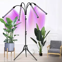 Лампа для росту рослин Gardlov 19388, 80 LED, фітолампа, 4 панелі, таймер, USB, регульована висота 73–153 см