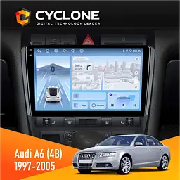 Штатна магнітола Audi A6 (4B) 1997-2005 Cyclone C9-012 4x64, DSP, 4G Cyclone (НФ-00007800)