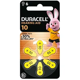 Батарейка Duracell 10 / P10 / PR70 Zinc Air (1.4V) * 6 (5007510/5011445)