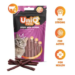 Ласощі для котів Uniq PETS CAT SNACKS MIMI яловичі палички з таурином, 50 г - мініатюра 2