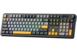Механічна ігрова клавіатура AULA F-108-Pro Wireless Gasket Keyboard Reaper Switch, 2.4G, BT, Black