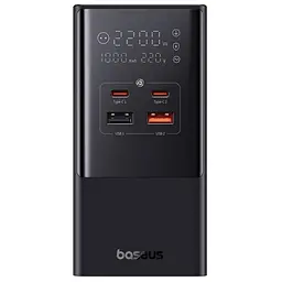 МЗП Baseus PowerCombo Tower PowerStrip 100W (2USB-A/2C/2Socket) (1.5m) (E00023609113-00) Cluster Black - мініатюра 3