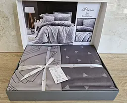 Турецька постільна білизна First Choice Cotton Satin Rovena Grey євро - мініатюра 3