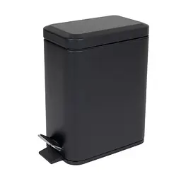 Відро для сміття Zerix Sansa-TC0105 Black з плавним закриттям, прямокутне, 5 л, чорний (ZX5894) - мініатюра 1