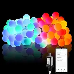 Різнокольорова гірлянда LE iLUX Smart RGB Globe String Lights, 33 фути 100 світлодіодів, багатобарвний, VoiceMusic Sync