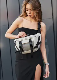 Жіноча сумка бананка Sambag Dynamicdart сіра 38 × 21 × 7 см (80411030) - мініатюра 14