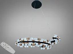 Сучасна підвісна LED люстра Diasha MD2511/800BK чорна з декоративною підсвіткою 80 см