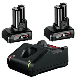 Акумулятор для електроінструментів Bosch GBA 12V 6.0 Ah, 2 шт і з/п GAL 12V-40