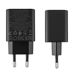Мережевий зарядний пристрій HOCO N55 Fundador (2C+2U) PD20W, Чорний (6942007632430)