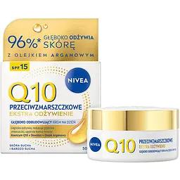 Крем денний Відновлюючий проти зморщок NIVEA Q10 Інтенсивне живлення SPF15 50 мл