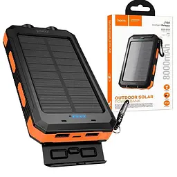 Внешний аккумулятор Power Bank Hoco J164 на 8000 mAh с солнечной панелью и двойной фонарь USB-A и USB-C USB 