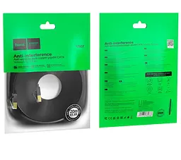 Патч-корд Hoco US07 General pure copper flat network cable (L-20M) Black - мініатюра 3