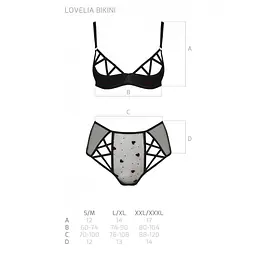 Еротичний комплект з малюнком Passion LOVELIA BIKINI XXL/XXXL, black - мініатюра 5