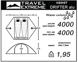 Намет Travel Extreme Drifter Alu (1060-ТE-П002) - мініатюра 5