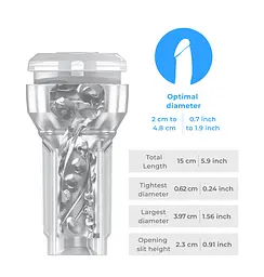 Мастурбатор Kiiroo Feel Pocket Crystal, сумісний з інтерактивною насадкою PowerBlow - мініатюра 5