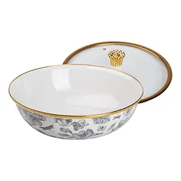 Каструля емальована 4,5 л без ручок, flowers Yiwu HP-2-108 - мініатюра 2