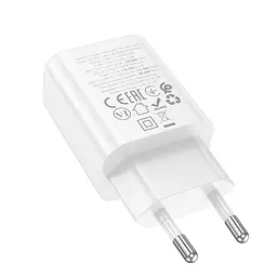 МЗП Hoco N63 Gentle PD30W+QC3.0 (1USB-A/1C) + кабель Type-C to Lightning White - мініатюра 7