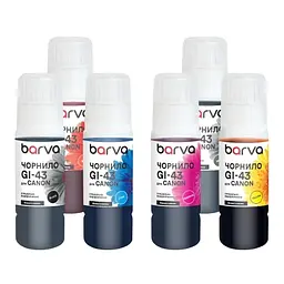 Комплект чорнил Canon GI-43, Black / Cyan / Grey / Magenta / Red / Yellow, G540/G640, 6x70 мл Barva teh0027571