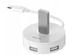 Хаб Type-C HUB Baseus Round Box to 1USB3.0/3USB2.0 CAHUB-G02 White - мініатюра 2